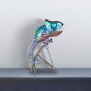 Tooarts Metal Chameleon Sculpture Wild Animal Figurine Indoor Outdoor Decoration Yard Statue for Home and Fairy Garden Decor by GreenHaven Gardens