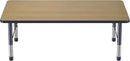 FDP Rectangle (36 x 60 inch) Classroom Table with Adjustable Chunky Toddler Legs (15-24 in); Preschool, Kinder and Daycare Furniture - Pasadena Oak Top/Navy Edge and Legs by CozyNest Decor