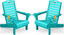 Adirondack Chairs Set of 2, Outdoor Fire Pit Chairs, HDPE All-Weather Adirondack Chairs with Cup Holder, Lawn Chair for Deck, Patio, Garden (Lakeblue) by GreenHaven Gardens