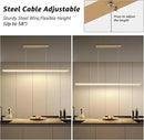 40W Gold Linear Pendant Light Aluminum, 54" Dimmable Kitchen Island Lighting with Remote & App Control, Adjustable CCT (3000K-6000K), Dining Room Chandelier for Home Office Study by CozyNest Decor