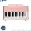 ZIPPY Kids Piano Keyboard, 37 Keys Digital Piano for Kids, Touch Sensitive Control Panel, Built-in Songs, Volume Adjustable, Music Educational Instrument, Wood Piano for 3+ Girls and Boys (Pink Plus) by TinyTreasures Baby Boutique