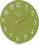 Lafocuse 12 Inch Silent Olive Green Wall Clock Battery Operated for Living Room Decor, Simple Minimalist Wooden Wall Clock for Kitchen Bedroom Office by CozyNest Decor