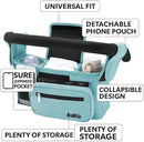 Universal Stroller Organizer with Insulated Cup Holder, Detachable Phone Bag, Shoulder Strap – Fits All Stroller Types, Keeps Drinks Hot/Cold (Blue) by TinyTreasures Baby Boutique