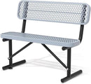 Heavy Duty Park Bench with Back Portable Frame, Outdoor Steel Bench with Backrest, Outdoor Park Bench Expanded Metal Mesh Bench for Lawn, Park, Deck, Garden, Patio, Porch, Black (Gray, 4FT) by GreenHaven Gardens