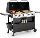 Sophia & William Propane Gas Grill and Griddle Combo with Porcelain-Enameled Cast Iron Grates, Dual Outdoor BBQ Grill with Flat Top Griddle for Barbecue, 696 SQ.IN. Cooking Area by GreenHaven Gardens