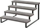 YINMIT Wooden Display Riser Stand, Tiered Perfume and Cologne Organizer Stand, 4 Tier Spice Rack Organizer, Rustic Display Shelf for Candles (4 Tier,Grey) by CozyNest Decor