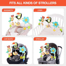 Koty Baby Stroller Arch Toy with Teether, Rattle, Crinkle Sound, Mirror & Music Box, Newborns Sensory Activity Carrier Take-Along Toy, Adjustable for Bouncers, Car Seat & Pram 0M+(Toucan) by TinyTreasures Baby Boutique