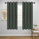 Easy-Going Blackout Curtains for Bedroom, Solid Thermal Insulated Grommet and Noise Reduction Window Drapes, Room Darkening Curtains for Living Room, 2 Panels (52x46 in,Greyish Green) by CozyNest Decor
