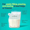 Willow - Go Double Hands Free Breast Pump w/Milk Bags and Glass Milk Pitcher Bundle by TinyTreasures Baby Boutique