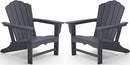 KINGYES HDPE Adirondack Chair Set of 2, Classic Oversize Adirondack Chair, Grey by GreenHaven Gardens