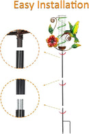 LEWIS&WAYNE 36.3” Hummingbird Rain Gauge Outdoor, 7” Glass Tube Solar Powered 10 Warm White LEDs Garden Metal Stakes Decorative Waterproof for Yard Garden Patio Lawn by GreenHaven Gardens