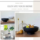 OAKOA Concrete Black Decorative Bowl for Home Decor - Black Fruit Bowl - Modern Pedestal Coffee Table Bowl for Entryway Table by CozyNest Decor
