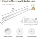 Picture Ledge Shelf, Wood Long Floating Shelves for Wall, Set of 2, 48 inch Picture Ledge Shelves, Photo Ledge Nursery Book Shelves Wall Mounted for Living Room Kids' Room Bedroom, Color White by TinyTreasures Baby Boutique