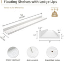 Picture Ledge Shelf, Wood Floating Shelves Set of 2, 36 inch Picture Ledge Shelves, Photo Ledge Nursery Book Shelves Wall Mounted for Living Room Kids' Room Bedroom, Color White by TinyTreasures Baby Boutique