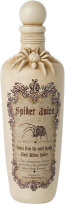 Braxio Witch Potion Bottles for Halloween Décor - White Spider Resin Magic Potion Bottles with Black Web Design, White Spider Decoration, for Shelf Table Party(3x3x10 Inches) by CozyNest Decor