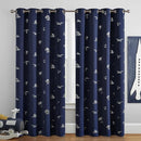Vangao Kids Curtains Navy Blue Blackout Dinosaur Curtains for Boys Kids Nursery Girls Room Silver Dino Foil Print Thermal Insulated Drapes Grommet Top Window Treatments 84 Inches Length 2 Panels by TinyTreasures Baby Boutique