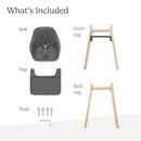 UPPAbaby Ciro High Chair/Sleek, Easy-to-Clean Design/Perfect-Fit Tray to Bring Baby to Table/Patent-Pending Harness/Dual-Position, 180-Degree Rotating Footrest/Jake (Charcoal/Rubberwood) by TinyTreasures Baby Boutique