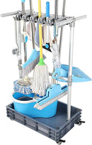 Broom And Mop Holder Put Wet Mops Movable Floor-Mounted Mop Rack Floor Standing Cleaning Tool Cart Storage For Garden Garage Schools, Hospitals, Factories, Hotels,Property Companies (12racks) by CozyNest Decor
