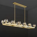 59 Inch Brass Rectangle Wagon Wheel Chandeliers, Gold Chandelier for Dining Room Over Table, Modern Crystal Long Chandelier, Farmhouse Large Linear Chandeliers for Kitchen Island by CozyNest Decor