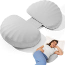 Pregnancy Pillow for Sleeping Memory Foam Pillow for Side Sleeper, Maternity Pillow Support for Back, Belly, HIPS for Pregnant Women, Portable and Adjustable Travel Wedge Pillow (CoolingSilk Grey) by TinyTreasures Baby Boutique