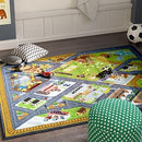 KC Cubs 3x5 Country Farm Construction Car Road Street Rug – Educational Carpet Play Mat for Kids, Toddlers, Nursery, Classroom, Playroom, Baby Daycare by TinyTreasures Baby Boutique