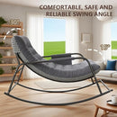 Oversized Rocking Chair with Cushion, Indoor Outdoor Lounge Patio Recliner Rocker with Armrests, Supports 330 lbs, Comfortable Papasan Chair for Bedroom, Living Room, Porch, Garden -Grey by TinyTreasures Baby Boutique