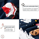 PERFEMET Sports Bedding Set Twin Size 4 Pcs Reversible Ball Sport Theme Comforter Set for Boys Girls Soft Reversible Navy Blue Baseball Football Kids Bed in a Bag(Sport, Twin) by TinyTreasures Baby Boutique