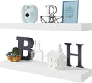 BAMEOS Floating Shelf,Wall Shelf,Decor Wall Mounted Shelves,Hanging Shelf Set L24xW6 for Bathroom Kitchen Living,Kitchen,Room Bedroom Storage,White by CozyNest Decor