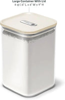 Caraway 4qt Glass Airtight Food Storage Container with Lid – Non-Toxic, BPA-Free Kitchen Storage Container – Stackable, Space-Saving Airtight Container for Dry Goods and More - Cream by CozyNest Decor