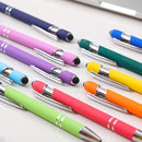 Ballpoint Pen with Stylus Tip, Soft Touch Click Metal Pen, 1.0mm Medium Point, Black Ink, 12 Count(Purple) by TinyTreasures Baby Boutique