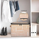 Custom Storage Basket with Name, Personalized Storage Bins with Zipper Lid, Foldable Fabric Storage Box Large capacity with Handle Apricot by TinyTreasures Baby Boutique