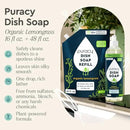 Puracy Natural Dish Soap Refill Bundle- Enzyme-Powered Dishwashing Soap, Organic Dishsoap Liquid Clean Non-Toxic (Organic Lemongrass, 16oz and 48oz Refill) by CozyNest Decor