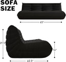 Big Bean Bag Chairs for Adults, 3 Seater Large Bean Bag Chair Sofa, Fireside Chair Lazy Sofa Chair with High Density Comfortable Foam, Modern Bean Bag for Living Room, Bedroom, Office (Black) by CozyNest Decor