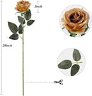 Gold Fake Roses Artificial Flowers - 16 Pcs Fake Artificial Roses Silk Flowers with Stems for Home Wedding Hotel Office Centerpiece Decor by CozyNest Decor