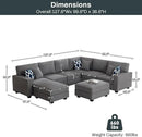 L Lengend Vansen Modular Sectional Sofa U Shaped Couch with Ottoman Modern Reversible Corner Sectional Couch for Living Room (Dark Grey, U Shaped Sofa-3) by CozyNest Decor