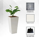 XBrand Modern 28-Inch Square Planter, Modern Tapered Planter Perfect for Indoor & Outdoor, Patio Décor, Set of 2 by CozyNest Decor