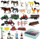 Farm Animals Figures Playset, 40 Pcs Farm Toy Tractor with Plastic Farm Animals Figurines, Farmer and Fence Farm Playset, Farm Figures Farmer Truck Toy with Trailer for Kids Boys Girls Toddlers 3+ by GreenHaven Gardens
