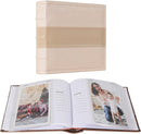 RECUTMS Photo Album 4x6 with Writing Space 100 Photos Photo Book, Leather Cover Picture Album with Memo Areas for Wedding Anniversary Family Baby Couple Valentines Graduation Travel (Beige) by TinyTreasures Baby Boutique