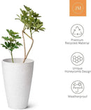 LA JOLIE MUSE Tall White Planter for Indoor Plants,20 Inch Tall Round Planter, Modern Flower Pot Containers,Large Decorative Tree Plant Pot,1 Pack by CozyNest Decor