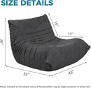 Modern Living Room Chair, Big Bean Bag Adult Floor Sofa, Togo Recliner Memory Foam Lazy Couch Suitable Balcony for Fireside Chair (Dark Grey) by CozyNest Decor