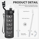 Enerbone Water Bottle, Leakproof BPA & Toxic Free, Motivational Water Bottle with Times to Drink and Straw, Fitness Sports Water Bottle with Strap for Office, Gym, Outdoor Sports by CozyNest Decor