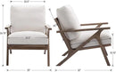 chairus Mid Century Accent Armchairs Modern Upholstered Lounge Chairs Compfy Leisure Arm Chairs for Living Room Fireplace/Bedroom/Reception/Dorms, Set of 2, Linen Fabric White by CozyNest Decor