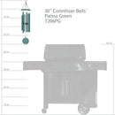 Corinthian Bells by Wind River - 30 inch Patina Green Wind Chime for Patio, Backyard, Garden, and Outdoor Decor (Aluminum Chime) Made in The USA by CozyNest Decor