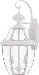 Livex Lighting 2251-03 Outdoor Wall Lantern with Clear Beveled Glass Shades, White by GreenHaven Gardens