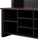 Ball & Cast 4-in-1 Hall Tree with 6 Hooks,Walnut Entryway Bench with Adjustable Shelves,Rustic Shoe Organizer with 16 Open Compartments,for Mudroom,Living Room,Hallway,Black by CozyNest Decor