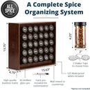 AllSpice Spice Rack Organizer, Wood, 525 Unique Labels, Countertop or Wall Mount, Includes 30 4oz Jars- Walnut Stain by CozyNest Decor