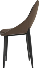 LeisureMod Amalfi Upholstered Fabric Dining Chair – Modern Side Chair with Iron Legs, Mid-Century Accent Chair for Dining Room or Kitchen by CozyNest Decor