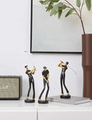 HAUCOZE Golf Figurine Statue Golfer Decoration Arts Home Decor Sculpture Polyresin Black 9.6 inch by CozyNest Decor