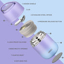 17 oz Insulated Lunch Containers Hot Food Jar, Wide Mouth Lunch Thermo for Hot Food Kids Adults, Vacuum Stainless Steel Thermo Lunch Box With Handle Folding Spoon for School, Office(Purple blue) by TinyTreasures Baby Boutique