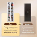 5 Tier Metal Curio Cabinets, Modern Bookshelf Cabinet with 4 Adjustable Shelves, Cabinet Display Case for Home Office, Living Room, Pantry (White-23.54W) by CozyNest Decor